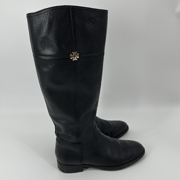 Tory Burch black leather zip up boots size 9.5 M - Picture 4 of 7